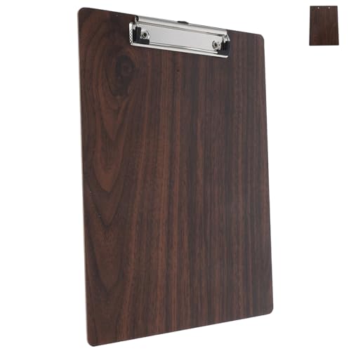 DIYEAH Zwischenablage Universelles Zeichenbrett handbemalte Brettklammern Pappband Papptüten Holz Clipboard Zeichentafel Skizzieren von Vorräten Büro-Klemmbrett Holz und Edelstahl Coffee von DIYEAH