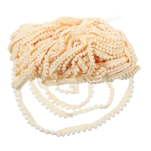 DIYEAH handgefertigte Bekleidungsmaterialien Pompom-Borte für Vorhänge Pompom-Borte für Kissen Borte für Kleidung Gardinenleisten Mini-Pompoms-Besatzband kleine Pompons Polyester Beige von DIYEAH