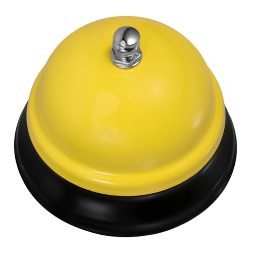 DIYEAH läute die Glocke Esstischglocke Serviceglocke Schreibtischklingel Lautstarke Klingel Klassenzimmerklingel tragbare Serviceklingel Glocken rufen Glöckner Aluminiumlegierung Yellow von DIYEAH