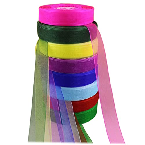 DIYEAH reiner Organza party sachen party supplies Hochzeitsdekorationsband Kuchendekorationsband Partydekorationsband Dekorationen hellrosa Band Bänder Chiffon funkeln Braut- geschenkband von DIYEAH