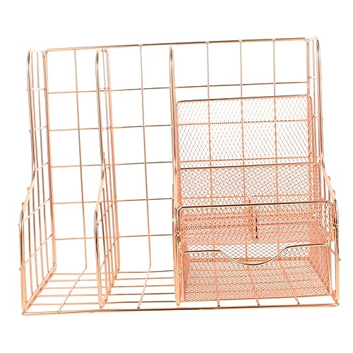 DIYEAH schwarzer Schreibtisch-Organizer aufzeichnen Briefablage-Schreibtisch-Organizer Bürodekor Organisation Storage Boxes aufbwahrungs-Box Organisator aus Papier Metall Eisen Rose Gold von DIYEAH