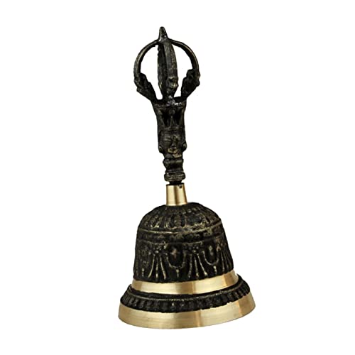 Handklingel Glocke Antike Handglocke Mahlzeitglocke Hexenglocken Yoga-glocke Kuhglocke Weihnachtsglocken Tibetische Glocken Meditationsglocken Einfache Handglocke Kupfer DIYEAH von DIYEAH