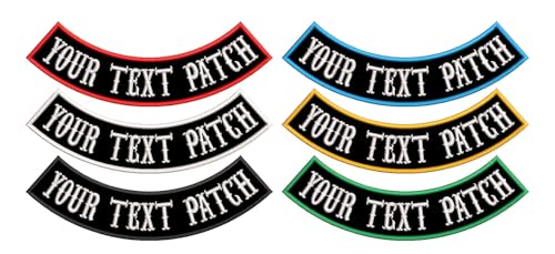 DIYEMB 1 Pcs Bottom Custom Embroidered Biker Patches, Personalized Embroidery Rocker Patch Rider Motorcycle Patches for Veterans Vest or Jacket (Black) von DIYEMB