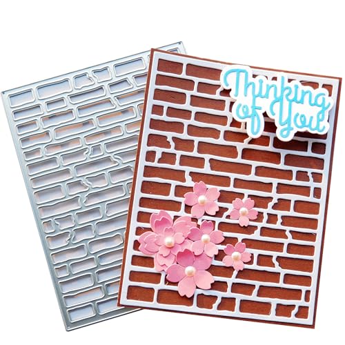 DIYOLOGY Backsteinmauer-Hintergrund, Metall-Stanzformen, Ziegelrahmen, Schablone für Kartenherstellung, Hintergrund, Stanzformen für Scrapbooking, Papierbasteln, Dekoration von DIYology