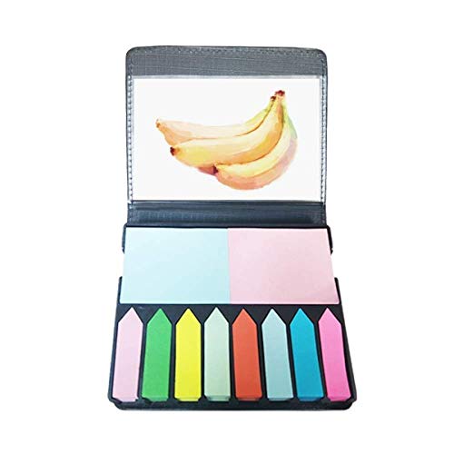 Bananenfrucht-Aquarell-Illustrationsmuster, selbstklebend, Notizen, Farbe, Seitenmarker-Box von DIYthinker