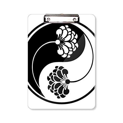 Buddhismus buddhistische Yin-Yang Blume Klemmbrett Ordner Schreibblock Trägerplatte A4 von DIYthinker