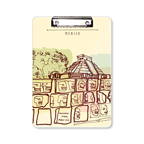 Chichen Itza Mexiko Ancient Civilization Drawing Clipboard Folder Writing Pad Backing Plate A4 von DIYthinker