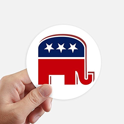 DIYthinker Amerika Elefant Emblem Republikanische Partei Runde Sticker 10Cm Wand Koffer Laptop Motobike Aufkleber 8Pcs Diameter 10cm Mehrfarbig von DIYthinker