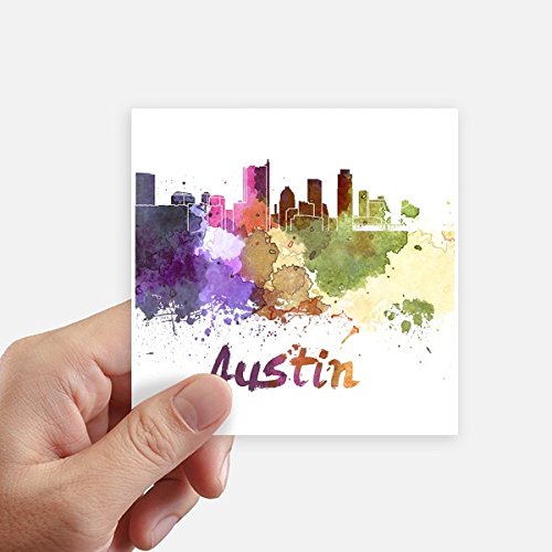 DIYthinker Austin Amerika Stadt Aquarell Stickers 10Cm Wand Koffer Laptop Motobike Aufkleber 8Pcs 10Cm X 10Cm Mehrfarbig von DIYthinker