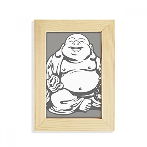 DIYthinker Buddhismus Maitreya Strichzeichnung Muster Desktop-HÖlz-Bilderrahmen Fotokunst-Malerei Passt 10.2 x 15.2cm (4 x 6 Zoll) Bild Mehrfarbig von DIYthinker