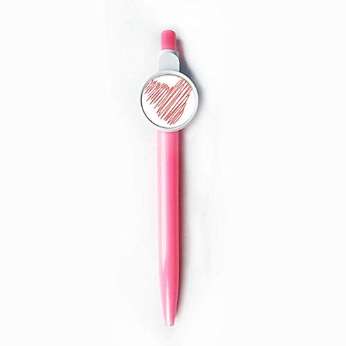 DIYthinker Heart Red Line Sketch Valentine's Day Retractable Kugelschreiber Roller Ball Pen Blue von DIYthinker