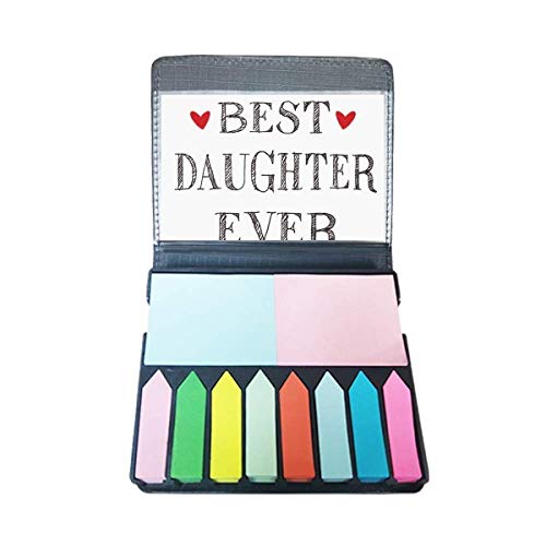 Haftnotizen mit Aufschrift "Best Daughter Ever" in Herzform, selbstklebend, Seitenmarkierungsbox von DIYthinker