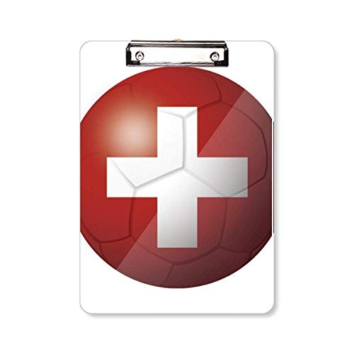 Klemmbrett / Schreibblock, A4, Motiv: Schweiz Nationalflagge Fußball von DIYthinker