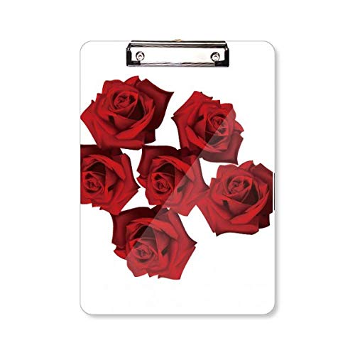 Klemmbrett / Schreibblock, A4, Motiv: rote Rose, Blumenpflanze von DIYthinker