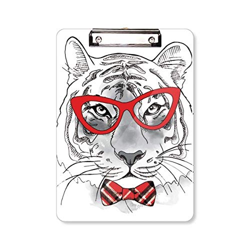 Klemmbrett / Schreibblock / Schreibblock, Motiv: Brille Tiger, A4 von DIYthinker