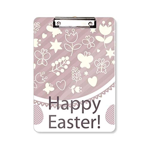 Klemmbrett mit Aufschrift "Happy Easter Festival", A4, Violett von DIYthinker