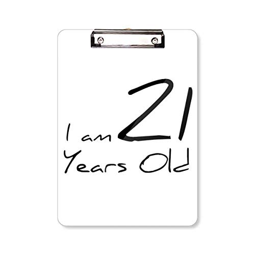 Klemmbrettmappe mit Aufschrift "I am 21 Years Old Age Young", A4 von DIYthinker