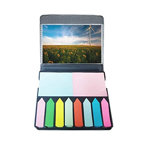 Lesezeichenbox mit Sonnenblumen, Wolken, blauer Himmel, selbstklebend, für Notizen, Farbe von DIYthinker