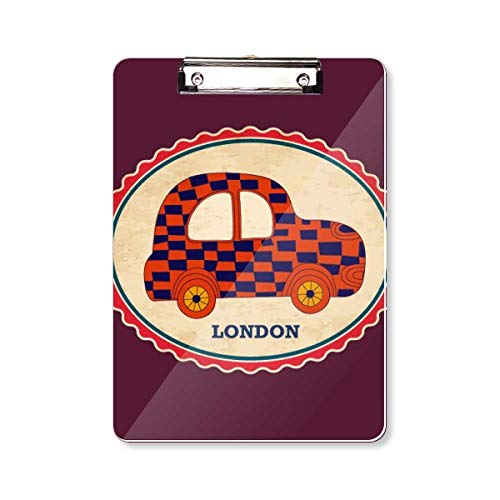 Little Car UK London Briefmarken-Briefmarke, britische Klemmbrett-Mappe, Schreibblock, Trägerplatte, A4 von DIYthinker