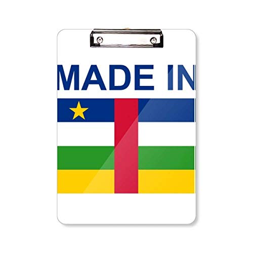 Made in African Republic Country Love Klemmbrett Ordner Schreibblock Trägerplatte A4 von DIYthinker