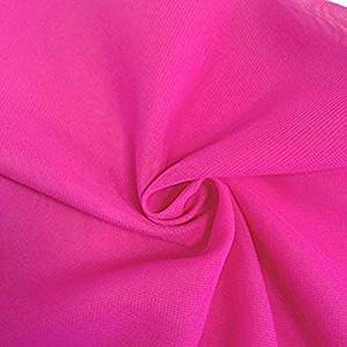 DJBM Chiffon-Stoff, einfarbig, durchscheinend, 150 cm, alle Farben für DIY-Dekoration, Volant, Fuchsia/4,5 m von DJBM