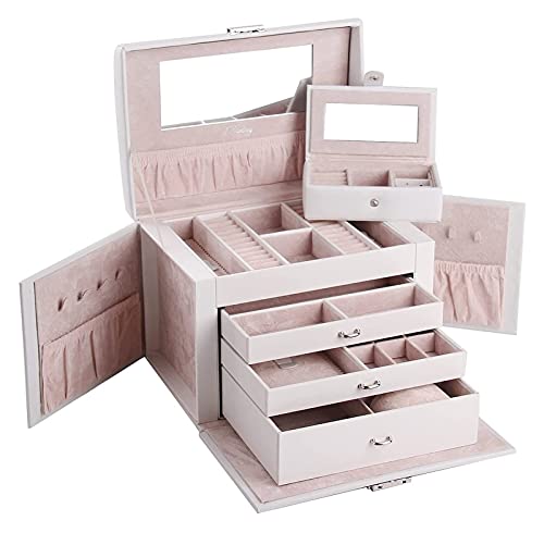 Aufbewahrungsbox Elegante Schmuckschatulle Schmuckaufbewahrungskoffer Schmuck-Organizer Schmuckaufbewahrungsbox (Farbe: Schwarz) von DJFHDIHRFHBVCASIJ