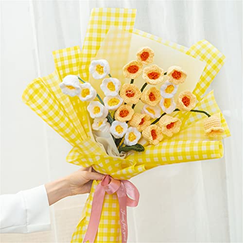 Handgemachte Maiglöckchen Unsterbliche Blume Bouquet Campanula Garn Set Häkeln Dekorationen Ornamente (Color : Yellow, Size : Ende) (Yellow Finish) von DJFHDIHRFHBVCASIJ