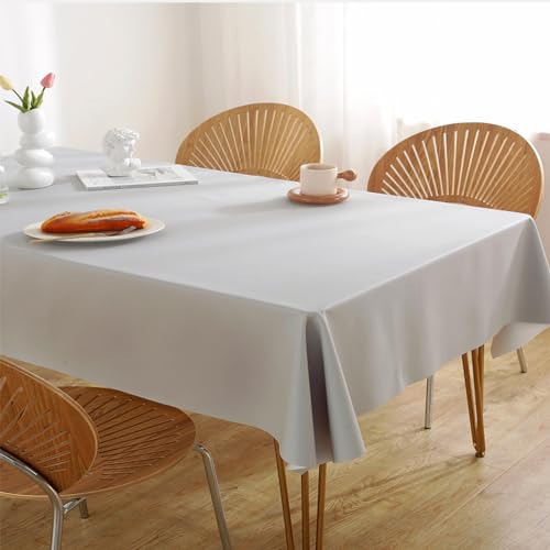 DJHVJS Rechteckige Tischdecke aus PU, wasserdicht, auslaufsicher, abwischbar, ölbeständige Tischdecke, Lammfell-Textur, Tischdecke für Abendessen, Bankett, Party 120 * 120cm grau. von DJHVJS