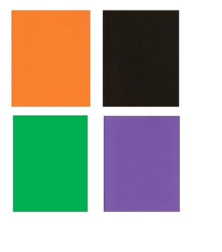 DJP 240 g/m² A4 Halloween-Karton – Flammenorange, Schwarz, Billardgrün und intensives Flieder (40 Blatt) – 10 Blatt je Farbe von DJP