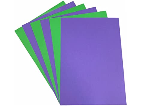 DJP 80 g/m² A4 Halloween farbiges Papier – Violett/Grün (Packung mit 100 Blatt) – 50 Intensiv-Flieder und 50 Billardgrün von DJP