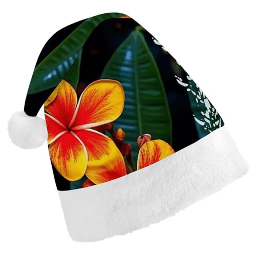 DJUETRUI Lustige Weihnachtsmannmütze mit hawaiianischen Blumen für Erwachsene - Bequeme Weihnachtsmannmütze aus weichem Plüsch DJUETRUI Lustige Weihnachtsmannmütze mit hawaiianischen Blumen für Erwachsene - Bequeme Weihnachtsmannmütze aus weichem Plüsch von DJUETRUI