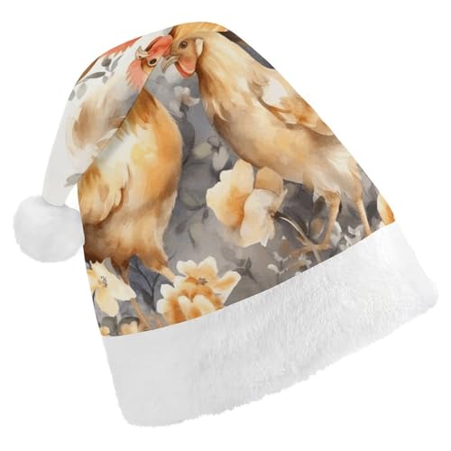 DJUETRUI Weihnachtsmütze, lustige Weihnachtsmütze, Huhn, Ente, Weihnachtsmütze für Erwachsene, weicher Plüsch, Weihnachtsmannmütze, bequem, Weihnachtsmütze von DJUETRUI