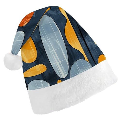 DJUETRUI Weihnachtsmütze, lustige Weihnachtsmütze, orange-braun, oval, für Erwachsene, weicher Plüsch, Weihnachtsmannmütze, bequem, Weihnachtsmütze von DJUETRUI