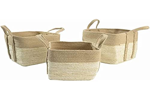 DKD Home Decor Jute Faser Cottage (3 Stück) (35 x 35 x 35 cm) von DKD Home Decor