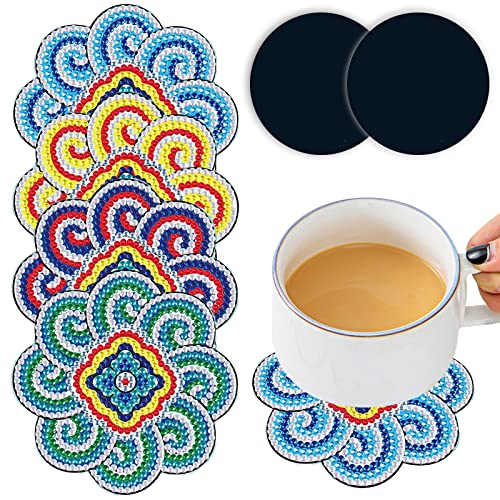 DKDDSSS 6PCS Untersetzer, Diamond Painting Untersetzer, DIY 5D Diamant Art Untersetzer, Boho Deko Painting Mandala Untersetzer zum Basteln Erwachsene von DKDDSSS