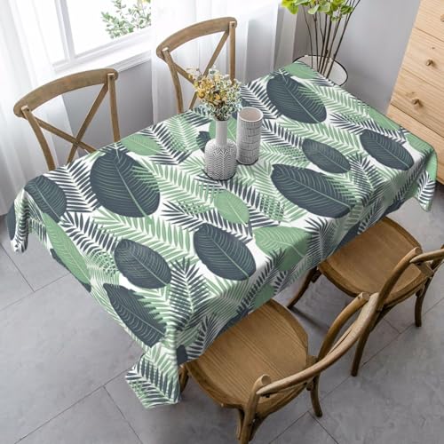 DKGOHLP Tischdecke, Motiv: grüne tropische Blätter, wasserdicht, 89 x 140 cm, rechteckige Tischdecke, wiederverwendbar, Tischdecke für Esszimmer DKGOHLP Tischdecke, Motiv: grüne tropische Blätter, wasserdicht, 89 x 140 cm, rechteckige Tischdecke, wiederverwendbar, Tischdecke für Esszimmer von DKGOHLP