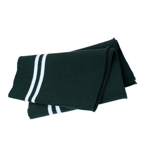 DKJAHSEK Stretch Strickbündchen Big Rib 700 g/m² Baumwolle 15 x 80 cm Dicker Stretch-Streifen-Strickstoff for DIY-Nähen, Bund, Leistenbündchen, Halsband, Jacken Für Bund, Nackenban(DarkGreenWhite) von DKJAHSEK