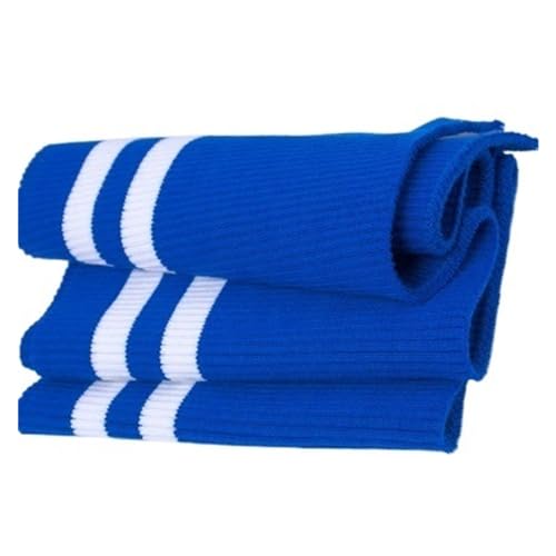 DKJAHSEK Stretch Strickbündchen Big Rib 700 g/m² Baumwolle 15 x 80 cm Dicker Stretch-Streifen-Strickstoff for DIY-Nähen, Bund, Leistenbündchen, Halsband, Jacken Für Bund, Nackenban(Blue White) von DKJAHSEK