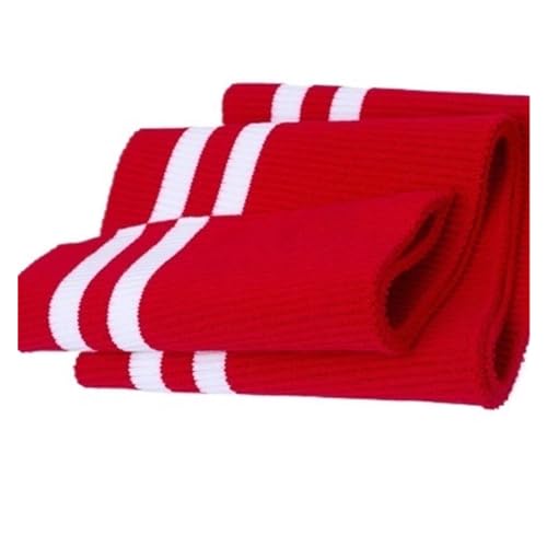 DKJAHSEK Stretch Strickbündchen Big Rib 700 g/m² Baumwolle 15 x 80 cm Dicker Stretch-Streifen-Strickstoff for DIY-Nähen, Bund, Leistenbündchen, Halsband, Jacken Für Bund, Nackenban(Scarlet White) von DKJAHSEK