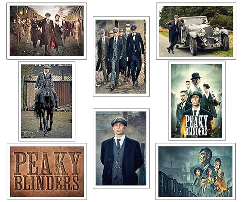 DKORARTE Set mit 8 A4-Wandbildern, für moderne Wohnzimmer, Schlafzimmer, Zimmer, ohne Rahmen, Serie und Filme Peaky Blinders, 29,7 x 21 cm von DKORARTE