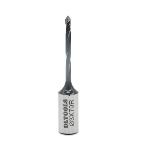 DLTOOLS Hartmetall-V-Punkt-Bohrer-Bits Durchgangslochbohrer mit Rechtsdrehung für Holz (R Durchmesser (3 mm) x Länge (70 mm) x S (20 mm) von DL TOOLS