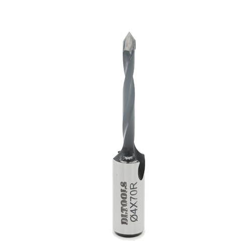 DLTOOLS Hartmetall-V-Punkt-Bohrer-Bits Durchgangslochbohrer mit Rechtsdrehung für Holz (R Durchmesser 4 mm) x Länge (70 mm) x S (20 mm) von DL TOOLS