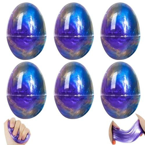 6 Pcs Schleim Eier Set, Galaxy Egg Slime Kit Crystal Clay Schleim Spielzeug, Nicht klebrig, Mess-frei und sicher für Mädchen und Jungen - Kindergeburtstag Mitgebsel Set und Klassenzimmer Belohnung von DLAIUSMALL