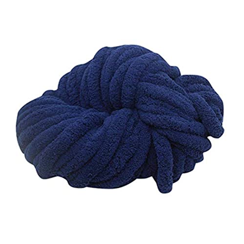 DLSIN Chunky Chenille Garn, Dicke Wolle Weiches Chunky Garn, Garn zum Häkeln, Einfach zu bedienen, Perfekt für Anfänger, Stricken Dickes Garn, Plüschgarn zum Häkeln und Stricken Navy Blau von DLSIN