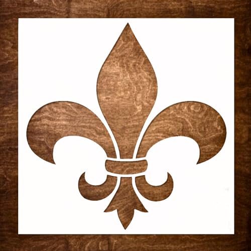 DLY LIFESTYLE Fleur de Lis Schablone zum Malen auf Holz, Leinwand, Papier, Stoff, Wänden und Möbeln – Blumenschablone 15,2 x cm wiederverwendbare DIY Kunst Handwerk Schablonen Wandschablone von DLY LIFESTYLE