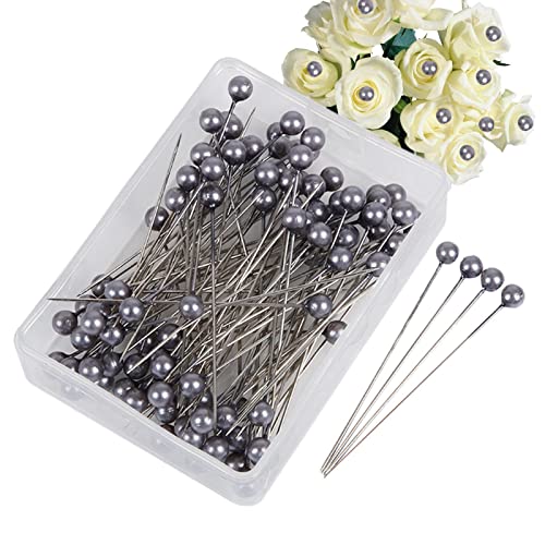 DMAIS Corsage Bouquet Pins, 100 Stück Perlenkopf Schneidernadeln, gerader Kopf Pins Blumennadeln für Handwerk Hochzeit Nähen Blume Dekoration, Corsage Edelstahl für Handwerk, Nähnadeln von DMAIS