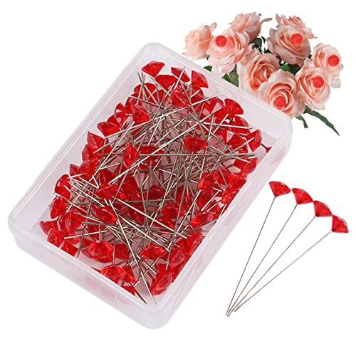 DMAIS Corsage Bouquet Pins, 100 Stück Perlenkopf Schneidernadeln, gerader Kopf Pins Blumennadeln für Handwerk Hochzeit Nähen Blume Dekoration, Corsage Edelstahl für Handwerk, Nähnadeln von DMAIS