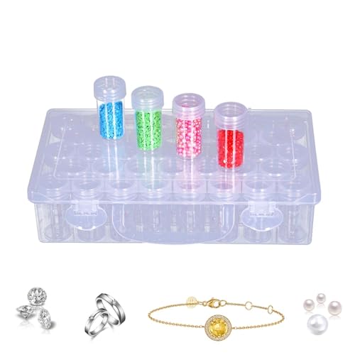 DMAIS Organizer-Box mit kleinem Fach – wasserfester transparenter Perlen-Organizer mit Identifizierungsaufklebern – Mal-Sortierbox mit abnehmbarem Deckel, multifunktionale von DMAIS