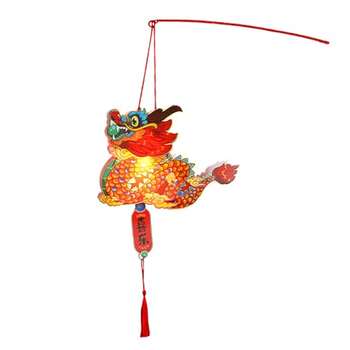 Papierdrachen Laterne Hängende 3D Drachen Girlande Chinesischer Drache mit klarem Druck Laterne Drachen Puppen Chinesische Kunst Handwerk für Frühlingsfest, Balkon, , Hof von DMAIS