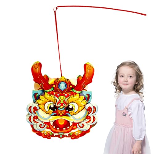 Papierdrachen Laterne Hängende 3D Drachen Girlande Chinesischer Drache mit klarem Druck Laterne Drachen Puppen Chinesische Kunst Handwerk für Frühlingsfest, Balkon, , Hof von DMAIS